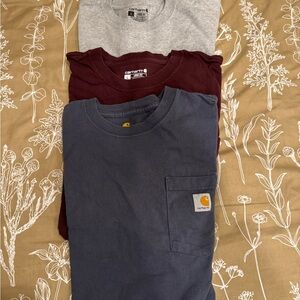 Carhartt T-Shirt Trio in Gray, Burgundy, and Navy